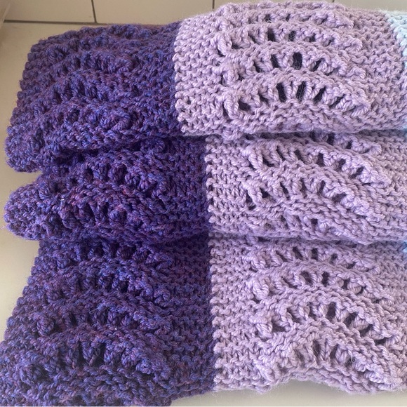 Pretty Colored Handmade Crocheted Lap Blanket - Picture 7 of 7